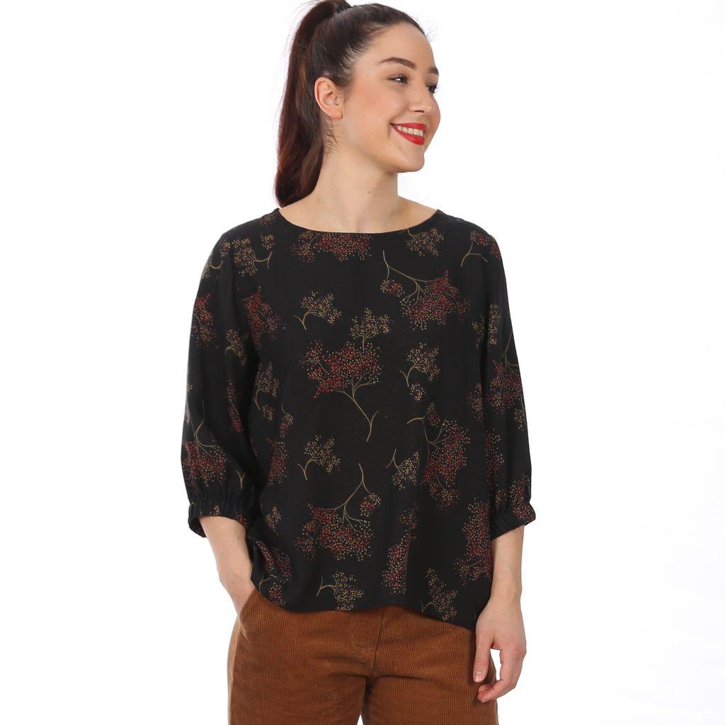 Papierschnittmuster weite Bluse Frau Holly XS-XXL
